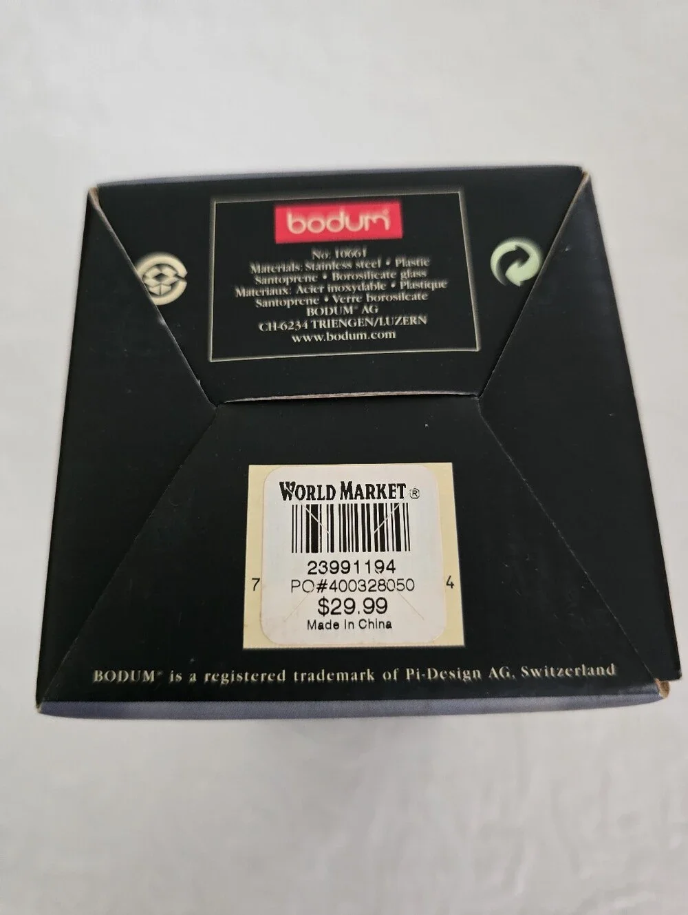 Bodum Milk Frother Battery Operated - 10661 Glass Jar, New in Box